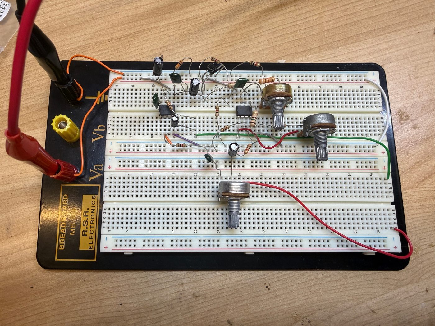 Finished working breadboard prototype — no more jumpers and cleaned up circuit paths.