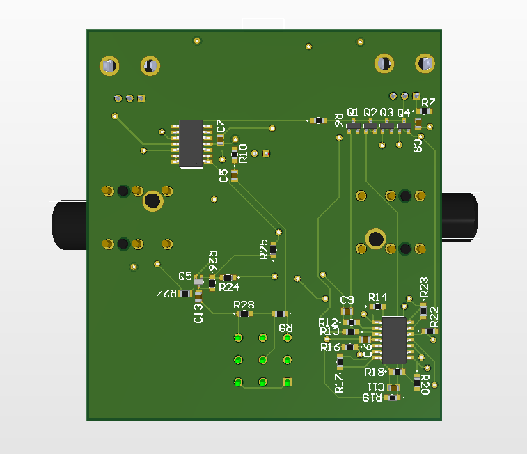 3D render of the PCB bottom side