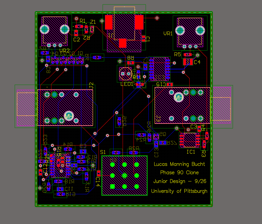 Two-layer PCB layout in Altium