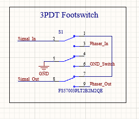 3PDT footswitch schematic