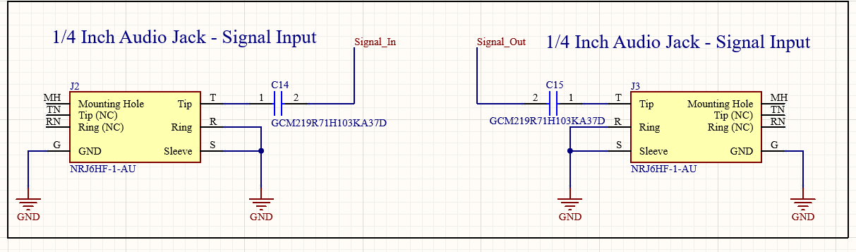 Input and output jack schematic