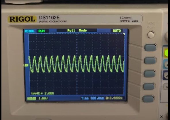 Oscilloscope capture of the LFO at a middle speed